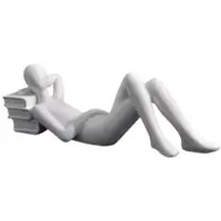 Semoic Nordic Reading Statue Harsen Beeldjes Desktop Decor Sculptuur Moderne Kunst Ornament Thuis Kantoor Decor Ambacht Wit D