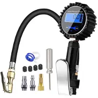 Typecat Digitale Bandenspanningsmeter Aluminiumlegering Bandenspanningsmeter Luchtleiding Clip- Bandenpomp voor Motorfiets Auto