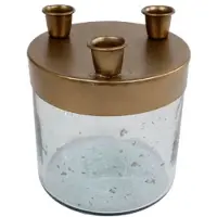 VAN MANEN kandelaar Decoration Jar 16 cm glas goud/transparant