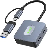 Torribaly USB 3.2 Hub USB C Hub USB-C/USB-A Naar 10 Gbps USB 3.2 4-Poorts USB Hub 2xUSB3.2 + 2xUSB-C3.2 Dockingstation USB-Adapter