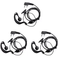 Torribaly 3X Walkie Talkie Headset 2-Pins K-Stekker Bedraad Tweeweg Ham Radio Oortje voor BF-888S UV5R Walkie Talkie 992 Oorkleding