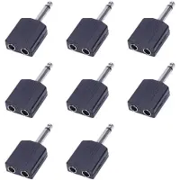 Torribaly 8X Zwarte 6,35 1/4 Inch Mannelijk Naar Dubbel Vrouwelijk Mono Y-Snoer PA-Audiokabeladapter