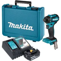 Makita DDF 083 RT1E accuboormachine 18 V 40 Nm 1/4'' borstelloos + 1x accu 5,0 Ah + oplader + koffer