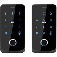 Torribaly 2X Tuya APP Toegangscontrole Toetsenbord Afstandsbediening RFID IC M1 Kaart Vingerafdruk Toegang Toetsenbord TF9-Tuya Zwart