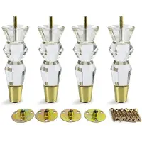 Typecat 6,9 Inch Acryl Meubelpoten Vervanging Bankvoeten Kast Modern Helder Decor DIY Poten Bedvoeten Taps Toelopende Stijl Set van 4