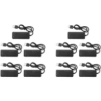 Typecat 10X 3-Poorts USB 2.0 Hub Externe 7.1-Kanaals Geluidskaart Headset Microfoonadapter voor Pc Zwart