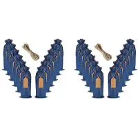 Torribaly Herbruikbare Jute Wijntas, 24 Stuks Wijnfles Geschenkzakken met Trekkoord, voor Cadeau, Kerstmis, Bruiloft, Verjaardag, Feest (Blauw)