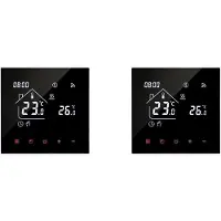 Exogio 2X Tuya Warme Vloerthermostaat 16A Slimme WiFi Temperatuurregelaar Waterverwarmingsthermostaat met Afstandsbediening voor Thuis A
