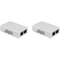 Exogio 2X RJ45 Splitter Selector voor 2 Poorten Netwerk voor Vrij Tussen Intranet & Extranet Netwerk
