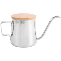 Tlily 250Ml Stainless Steel Teapot Drip Coffee Pot Long Narrow Spout Coffee Pot Gooseneck Kettle Hand Drip Kettle Pour over Coffee and Tea Pot with Wooden
