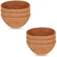 Torribaly 6 STUKS 10 Inch Natuurlijke Kokosnootvoering Ronde Kokosnoot Hangende Mand Vervangingsvoeringen voor Hangende Mandbloemen