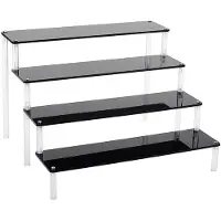 Tlily 4-Laags Zwarte Acryl Displaystandaard, Transparante Acryl Standaard, Cupcakehouderstandaard met Display-Organizer