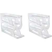 Torribaly 2X Automatisch Scrollend Eierrek Eiermand Container Oprolbaar Koelkast Eierdispenser Keuken Thuis Transparant