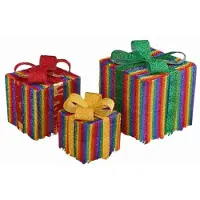 Semoic Geschenkdoos Onder de Kerstboom Lichtgevende Decoratieve Geschenkdoos Regenboog Geschenkdoos Lichtgevende Geschenkdoos