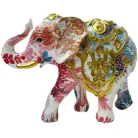 Semoic Olifant Decoratief Sculptuur Olifant Hars Ornament Olifant Standbeeld Decor Dieren Beeldjes Verzamelobject Handgemaakt