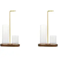 Typecat 2X 2-in-1 Wierookhouder voor Stokjes, Anti-As Wierookbrander met Glazen Asvanger en Stokjesorganizer voor Meditatie