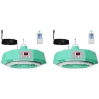 Torribaly 2X Kippenhokverwarming voor de Winter, Ingebouwde Lamp voor Kippenhokverwarming, Veiligheidsthermostaatregeling, Oververhittingsbeveiliging EU-Stekker