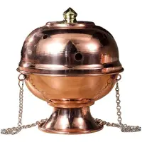 Semoic Multifunctionele Hangende Brander met Koperen Gravure, Aromatherapiekachel, Meditatieoven, Altaren, Decoratief, 15 cm Hoog