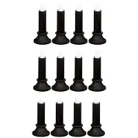 Semoic 12PCS Zwarte Vlamloze Kaarsen, LED Kaarsen op Batterij voor Feest Halloween Decoratie Medium