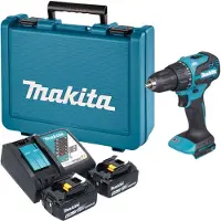 Makita DHP 490 RGE accu-slagboormachine 18 V 65 Nm borstelloos + 2x accu 6,0 Ah + oplader + koffer