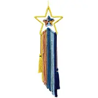 Semoic Bohemian Wand Macramé Wandhanger, Zonsopgang Zonsondergang Wandkunst Handgemaakte Kwastjes Wandtapijt Geweven Slaapkamer Decor Ster