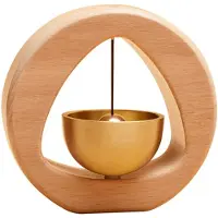 Semoic Messing Dopamine Deurbel Houten Bel Entree Windgong Japanse Housewarming Cadeau Entree Hanger Driehoek