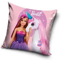 Carbotex Kinder Kussenhoes 3D Barbie & Eenhoorn 40x40 cm
