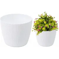Lamela Magnolia Jumper bloempot, witte plastic hoes, 11 cm