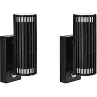 Beliani ERNAN - Buitenwandlamp set van 2 - Zwart - Aluminium