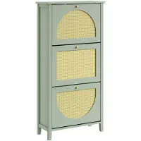SoBuy Schoenenkast Groen 3 deuren 62x25x121 cm
