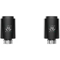 Typecat 2X Tuya ZigBee Radiator Actuator TRV Programmeerbare Thermostatische Radiatorkraan App Afstandsbediening Zwart