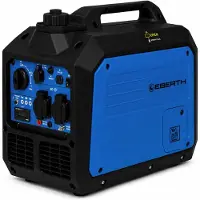 Eberth 3500 Watt omvormer-generator, stil, noodstroomaggregaat. Benzine motor, 4-takt. Stroomgenerator met 2x 230V Schuko aansluitingen, 12V aansluiting en USB-poort