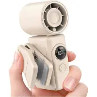 Semoic Hotsales Draagbare Ventilator met Clip-, 13350 RPM Oplaadbare Handventilator met LED-Display, 360 Draaibare Afneembare Clip B