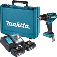 Makita DHP 485 RGE accu-slagboormachine 18 V 50 Nm borstelloos + 2x accu 6,0 Ah + oplader + koffer