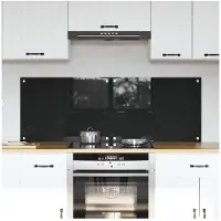 vidaXL Keukenachterwand 2 st Zwart 70 x 50 cm gehard glas