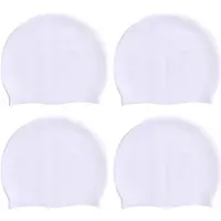 Semoic Unisex Volwassen Siliconen Zwemcap Waterdichte Zwemmuts Antislip Badmuts Elastische Siliconen Muts Wit
