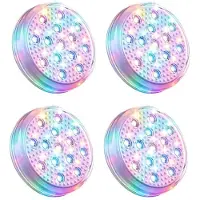 Semoic 4PCS Oplaadbare Onderwater Onderdompelbare Zwembadlichten met Kleurverandering, LED Drijvende Lichten voor Vijver, Zwembad, Aquarium