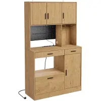 SoBuy Armoire Cuisine LED Prises USB 100x40x170