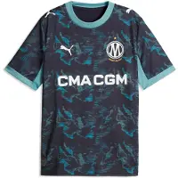 Puma Fußballtrikot - Marseille Auswärts - Navy/Baltic Sea Blue - - 10 Jahre (140) - Fußballtrikots