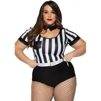 Leg avenue 3 PC No Rules Referee inclusief - 1X-2X / ZWART/WIT