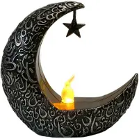 Torribaly Sterren Maan Kandelaar Ramadan Festival Woondecoratie Wind Party Lantaarn Kaars Elektronische Desktop Lamp Mode D