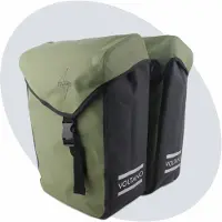 Voltano Dubbele Fietstas Modern Olijf Groen / Zwart - Reflective - 50 Liter - Waterdicht