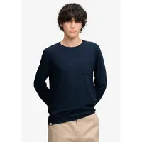 Superdry Katoenen Linnen Longsleeve Top Met Zak Blauw Grootte: M