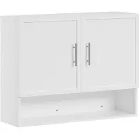 SoBuy Armoire murale 2 portes blanche 90x70x28.5 cm