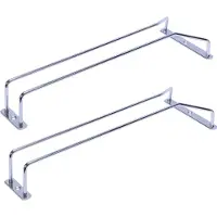 Exogio 2X Glass Wine Champagne Cup Hangers Rack Holder with Screws (Silver)