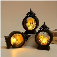 Semoic Horror Halloween LED Windlicht Draagbare Spook Lantaarn Bar Bureau Ornament Halloween Decor Rekwisieten Benodigdheden A