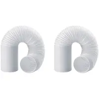Typecat 2X Uitlaatslang 130 Mm,Uitlaatslang voor Airconditioning,PVC-Slang, Airco-Buis, Ventilatieslang, Intrekbaar 2 M