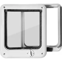 Semoic Katten Deur Interne Deur, Duw & Draai 4-Weg Slot Binnen Katten Deuren, Versterkt ABS Frame Huisdier Deuren voor Katten Tot 18 Lbs