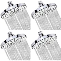Jojomino 4X Shower 6 Inch Anti-Leak Anti-Clog Fixed Rain Showerhead Rainfall Spray Relaxation and Spa (Silver)