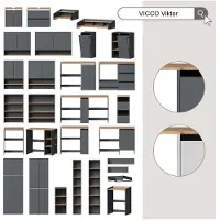 Vicco Badkamermeubelset Viktor, Wit/Artisanaal eiken, 4-delig
